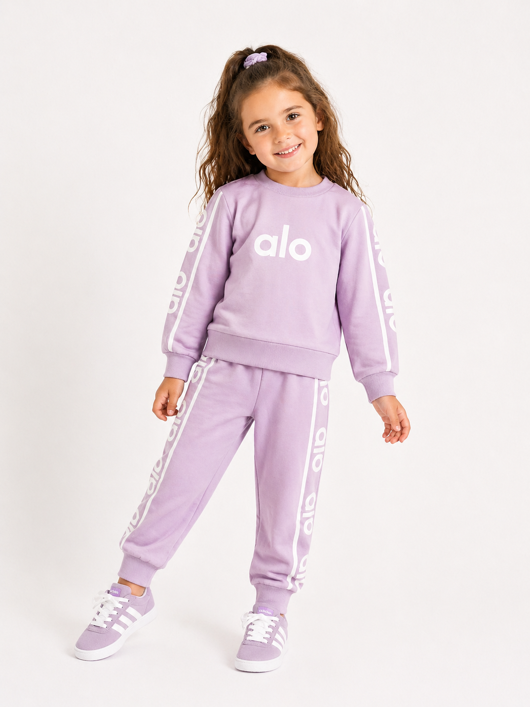 2010 - Sportif Baskılı Unisex Çocuk Takım - Lila