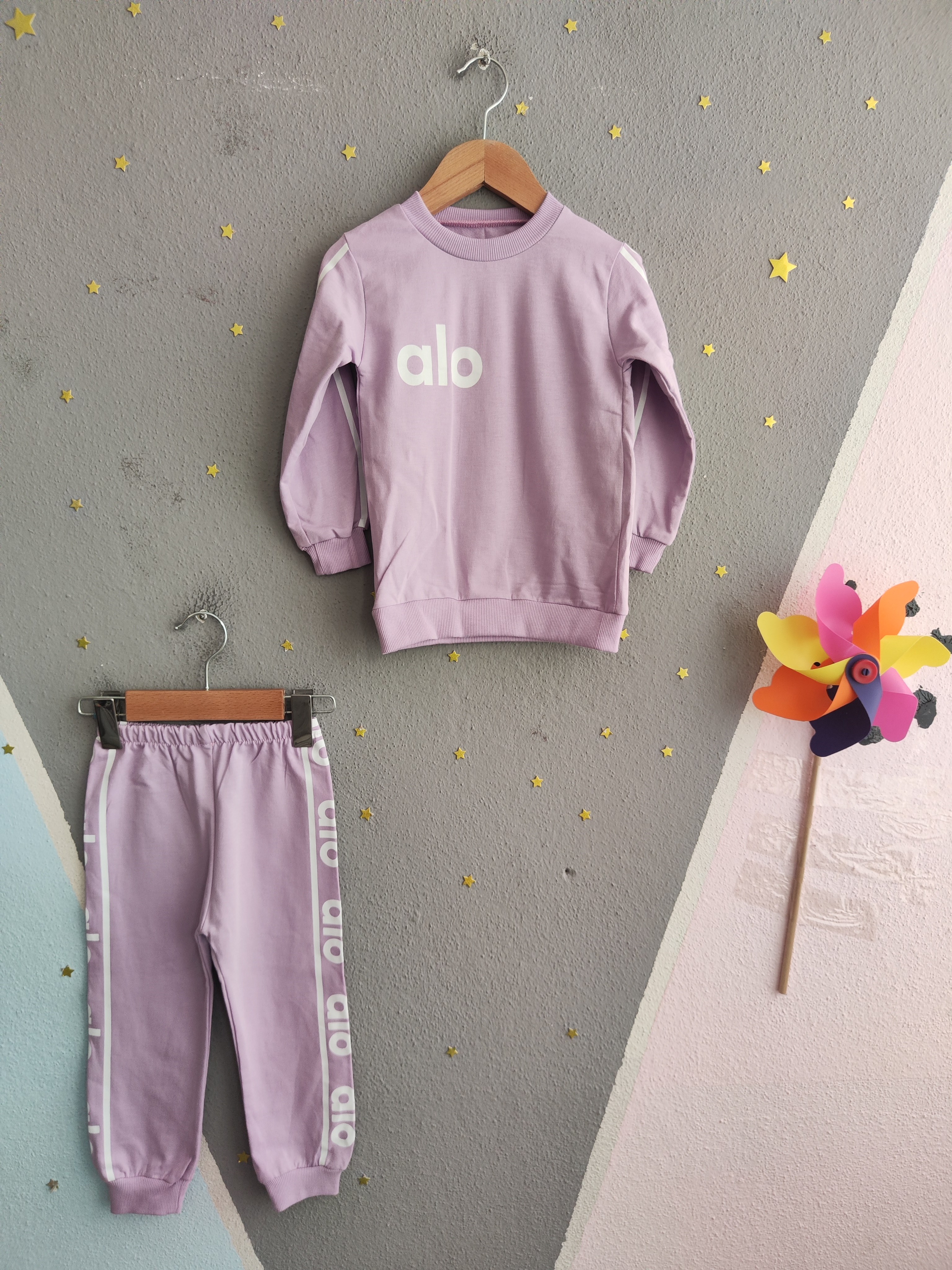 2010 - Sportif Baskılı Unisex Çocuk Takım - Lila