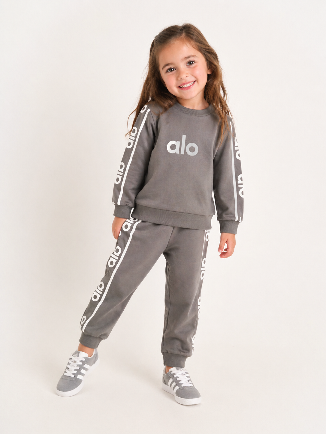 2010 - Sportif Baskılı Unisex Çocuk Takım - Füme