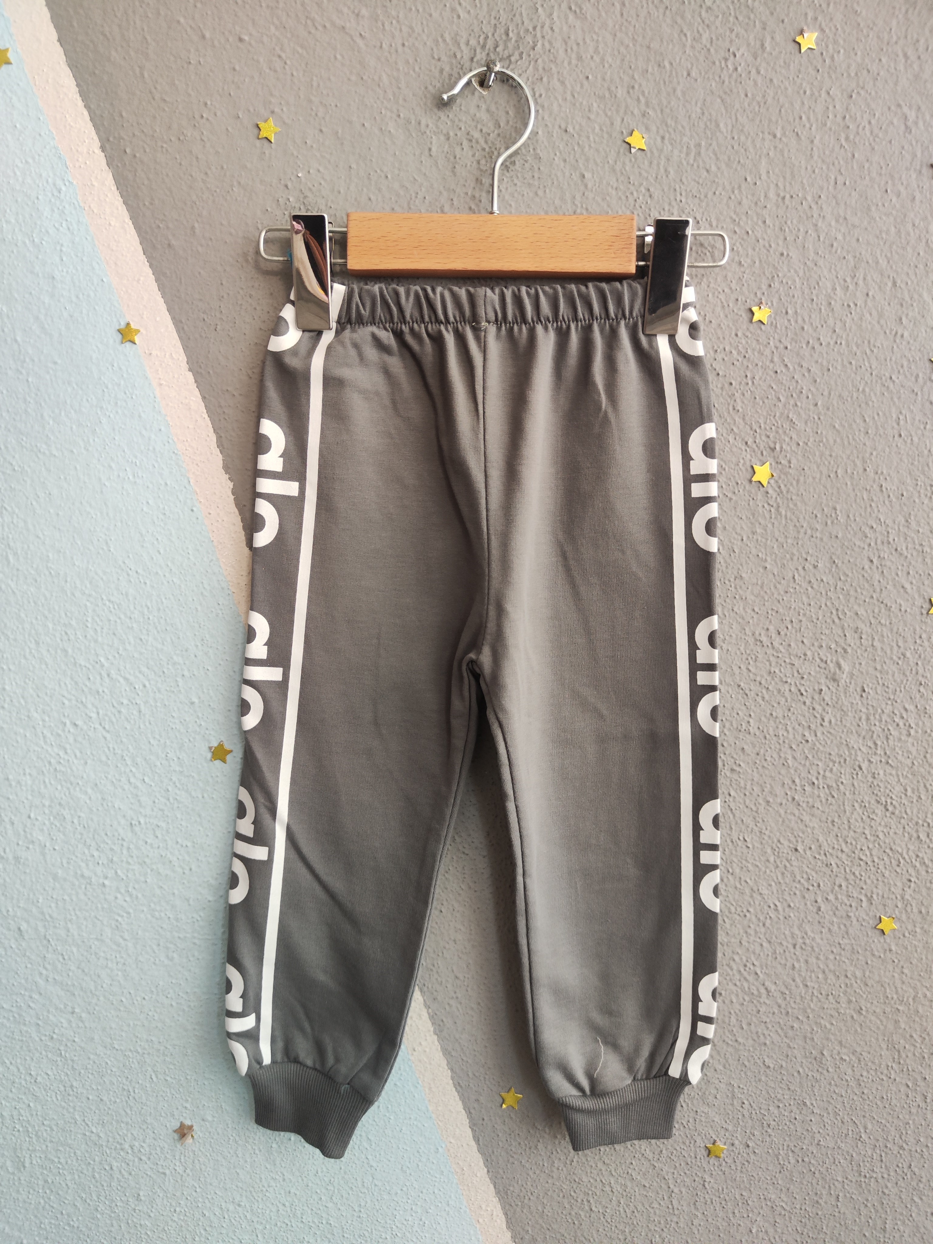 2010 - Sportif Baskılı Unisex Çocuk Takım - Füme