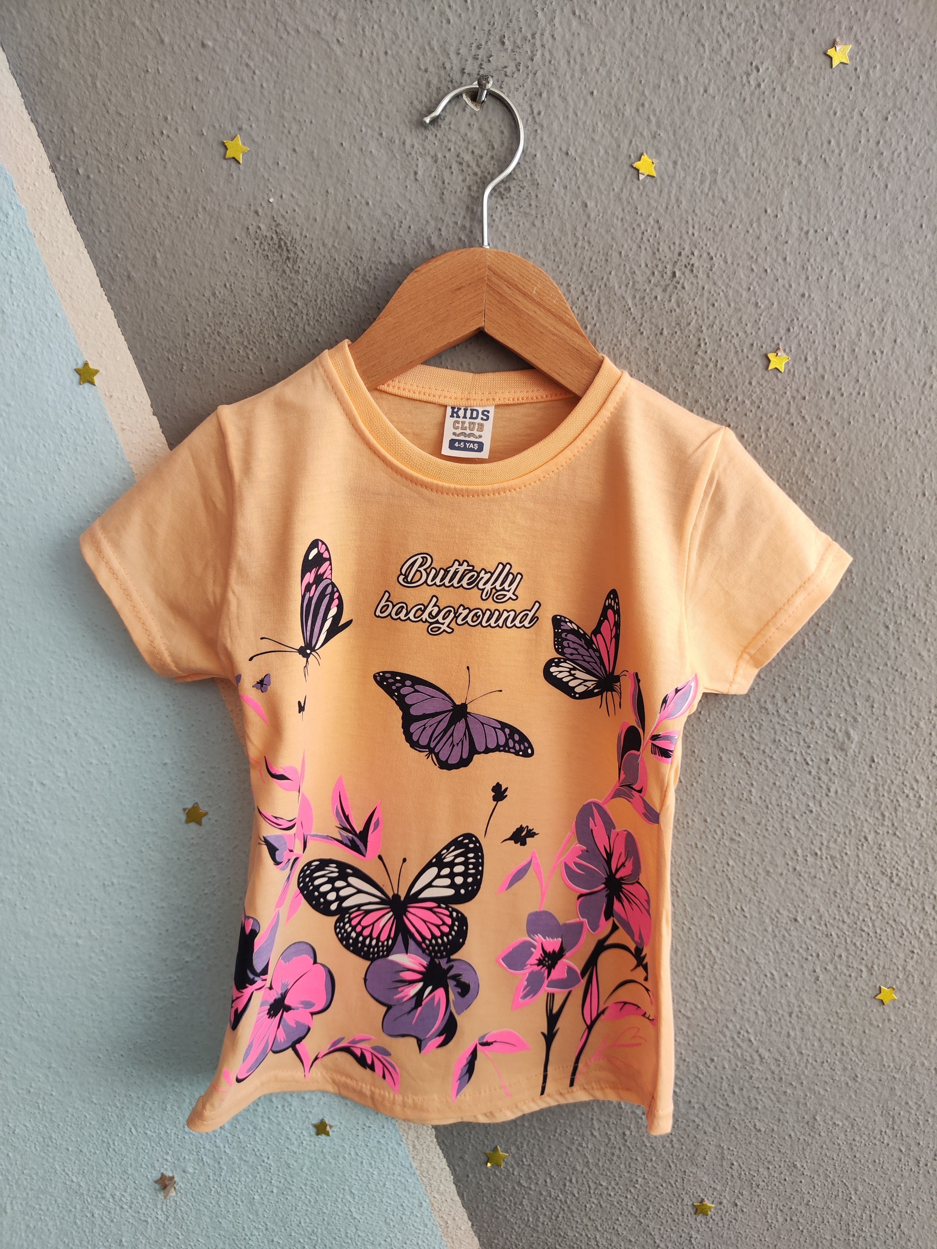 2031 - Butterfly Dream Kapri Taytlı Kız Çocuk Takımı - Yavruağzı