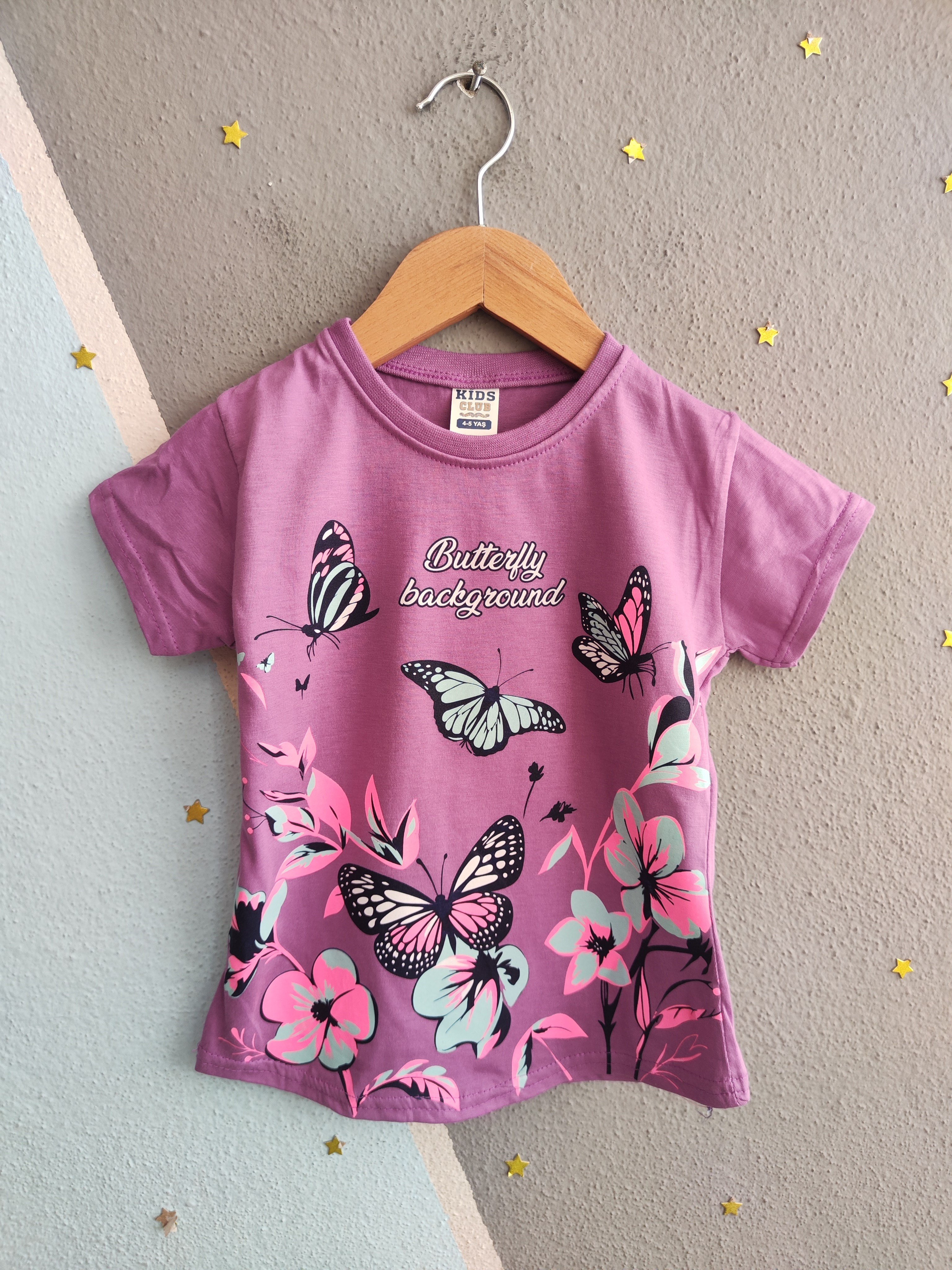 2031 - Butterfly Dream Kapri Taytlı Kız Çocuk Takımı - Lila