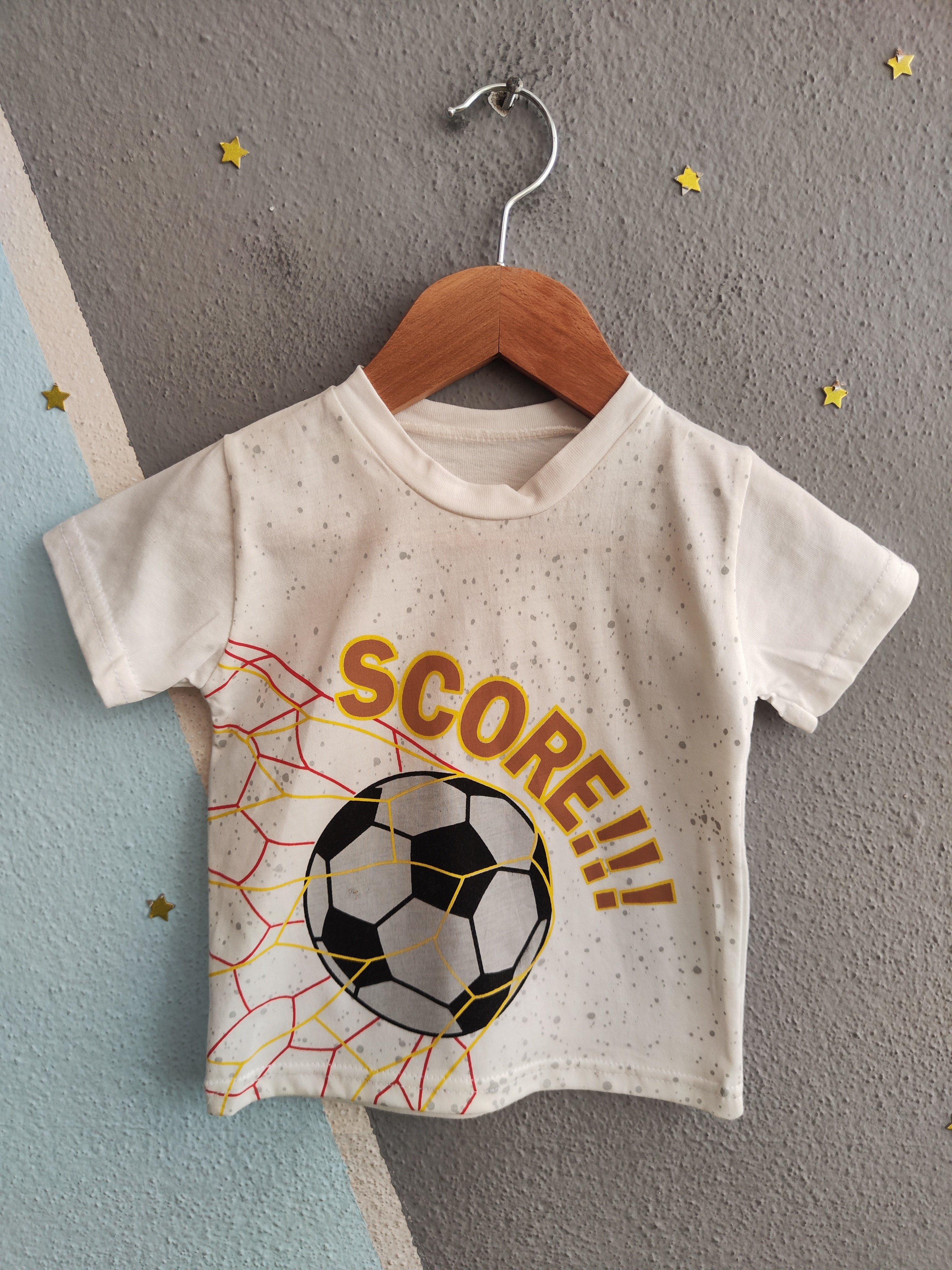 2106 - Score Baskılı  Erkek Bebek Takım - Kahve -  Siyah
