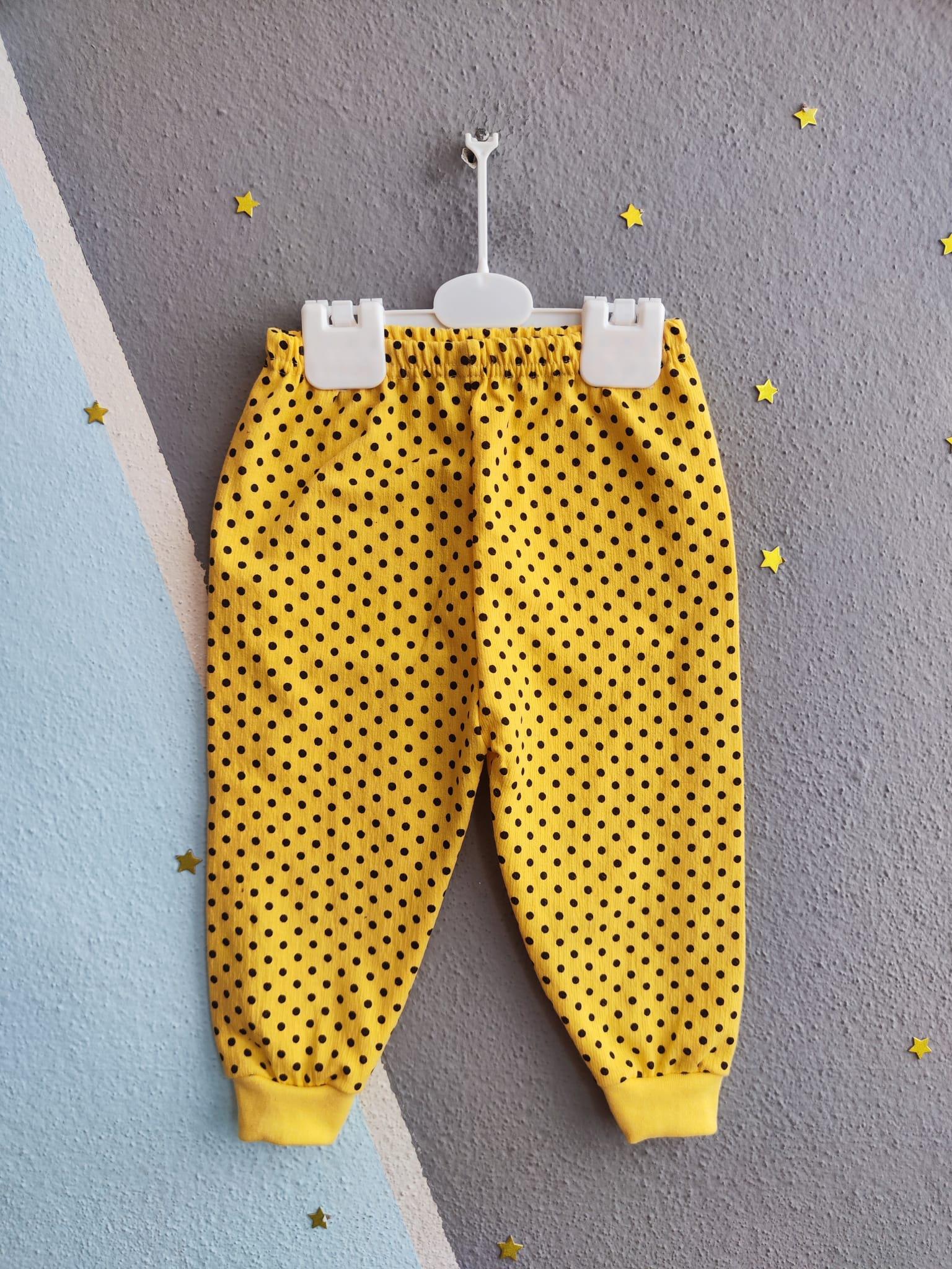Arı Baskılı Çıtçıtlı Unisex Bebek Takım - Sarı