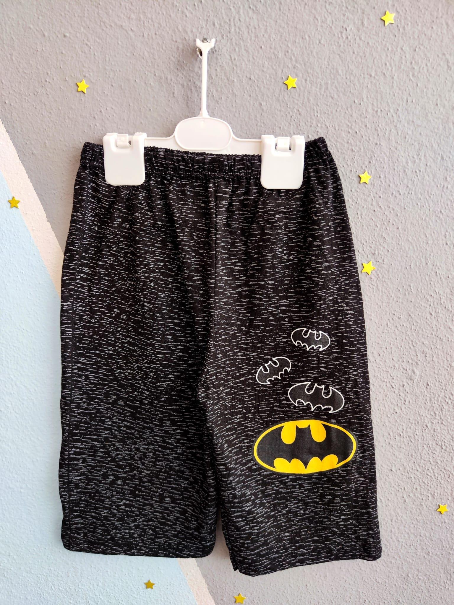 1466 - Batman Baskılı Sıfır Kollu Erkek Takım- Kahve