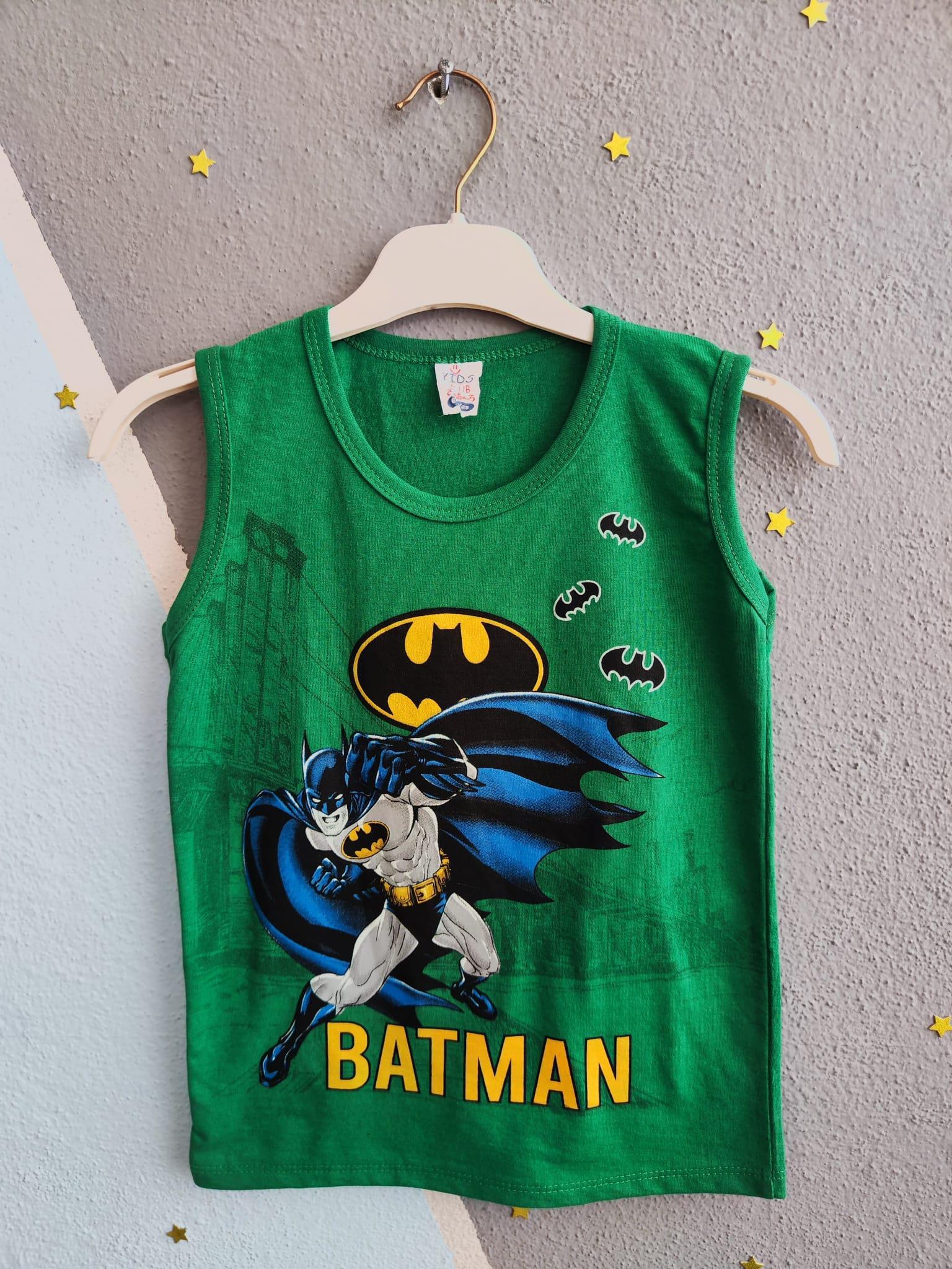 1466 - Batman Baskılı Sıfır Kollu Erkek Takım- Yeşil