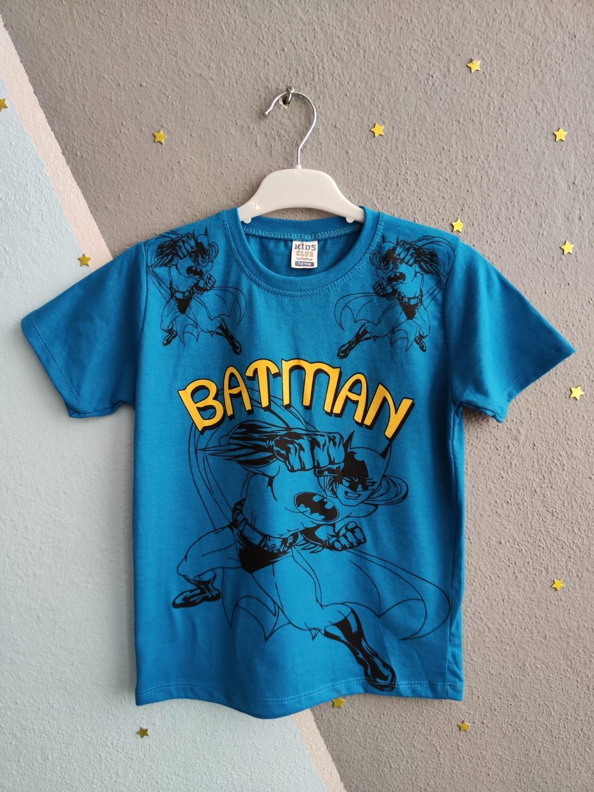 1442 - Batman Yazılı Yazlık Erkek Takım- Mavi