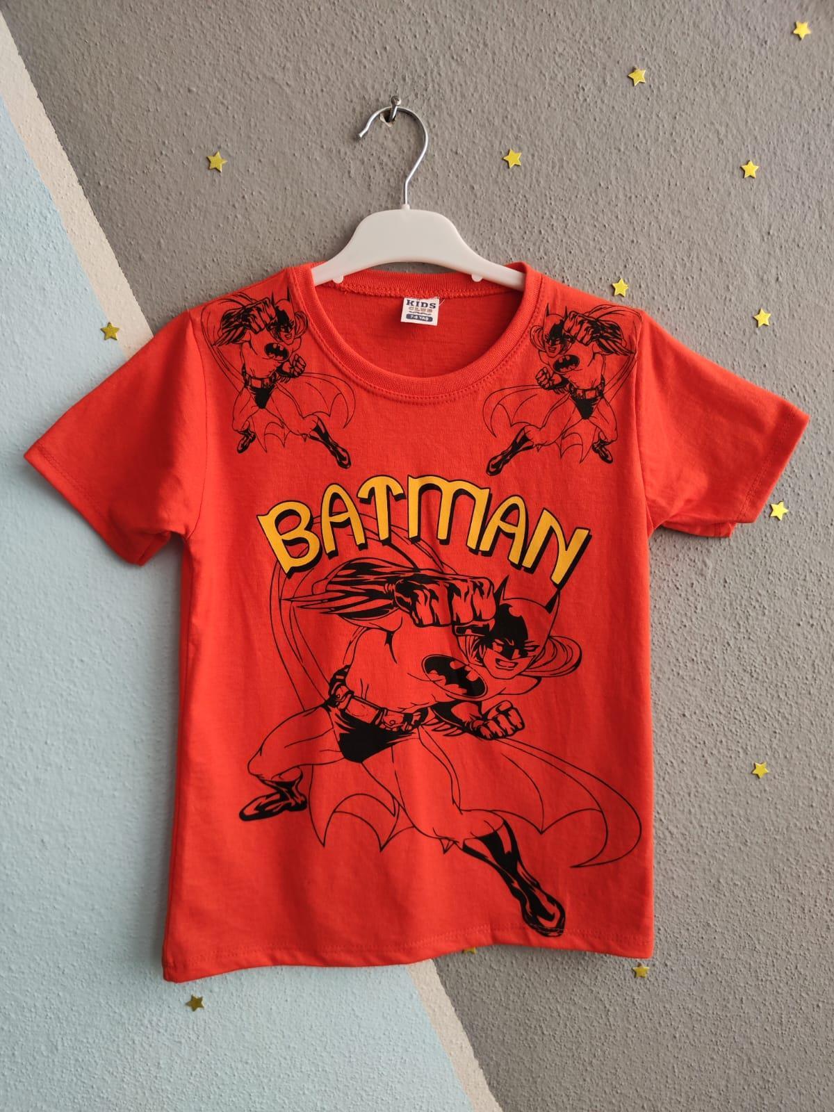 1442 - Batman Yazılı Yazlık Erkek Takım- Turuncu