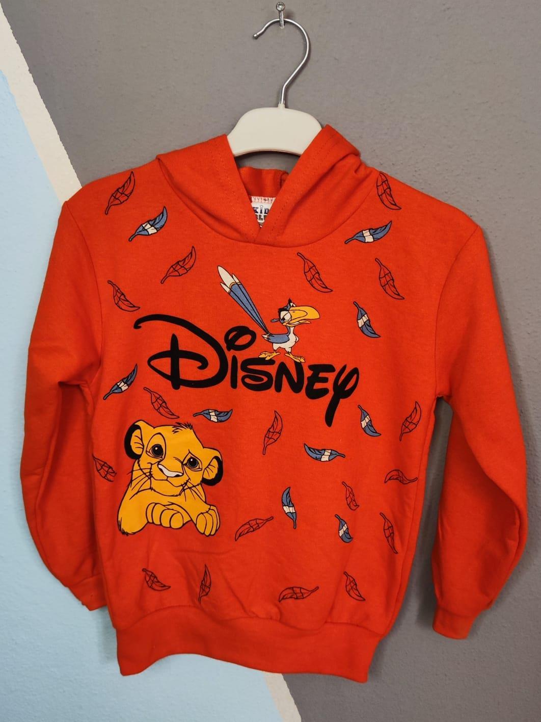 1381 - Disney Baskılı Kapüşonlu Erkek Takım - Turuncu
