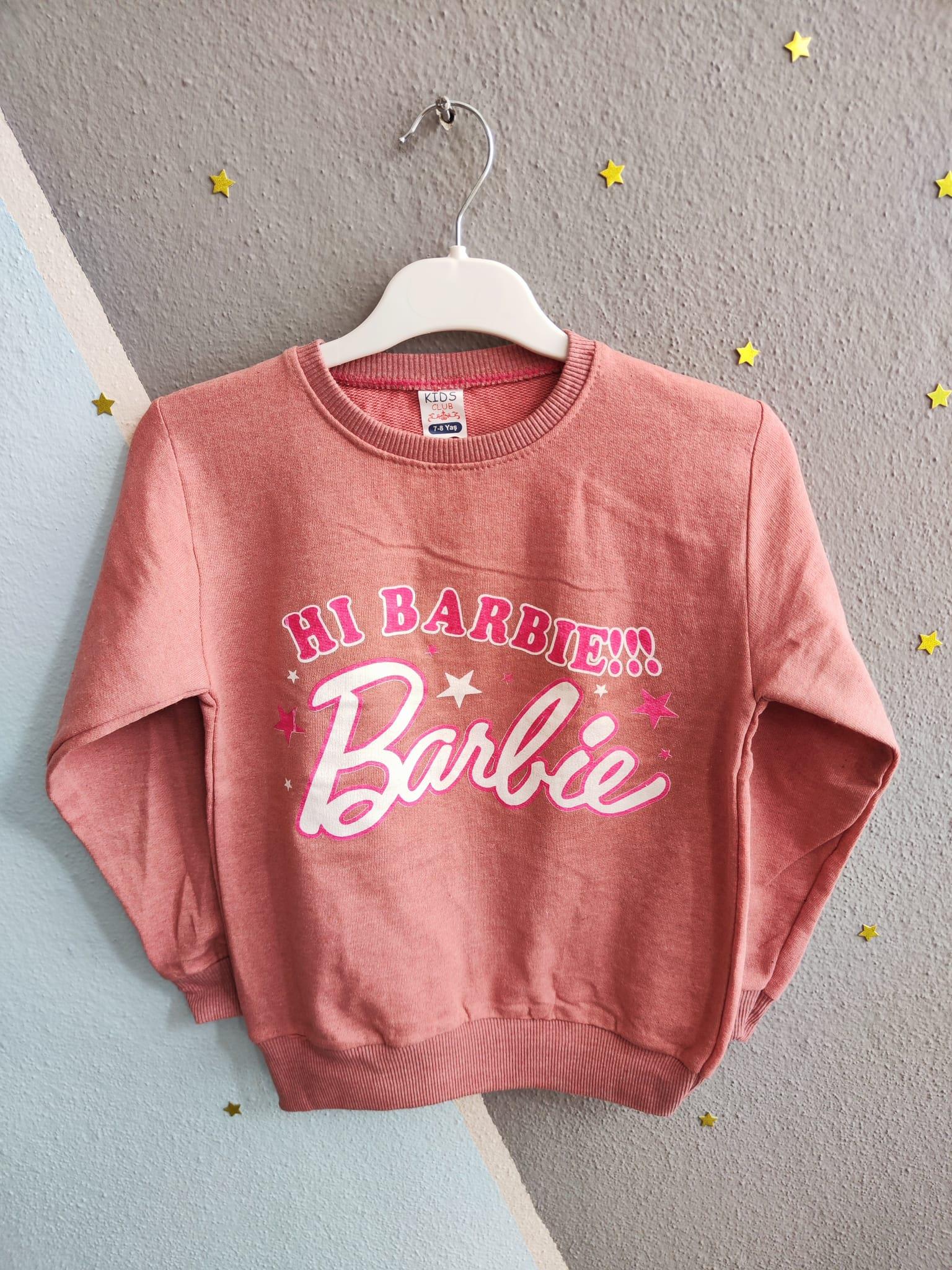 Hi Barbie Baskılı Kız Takım - Gül Kurusu