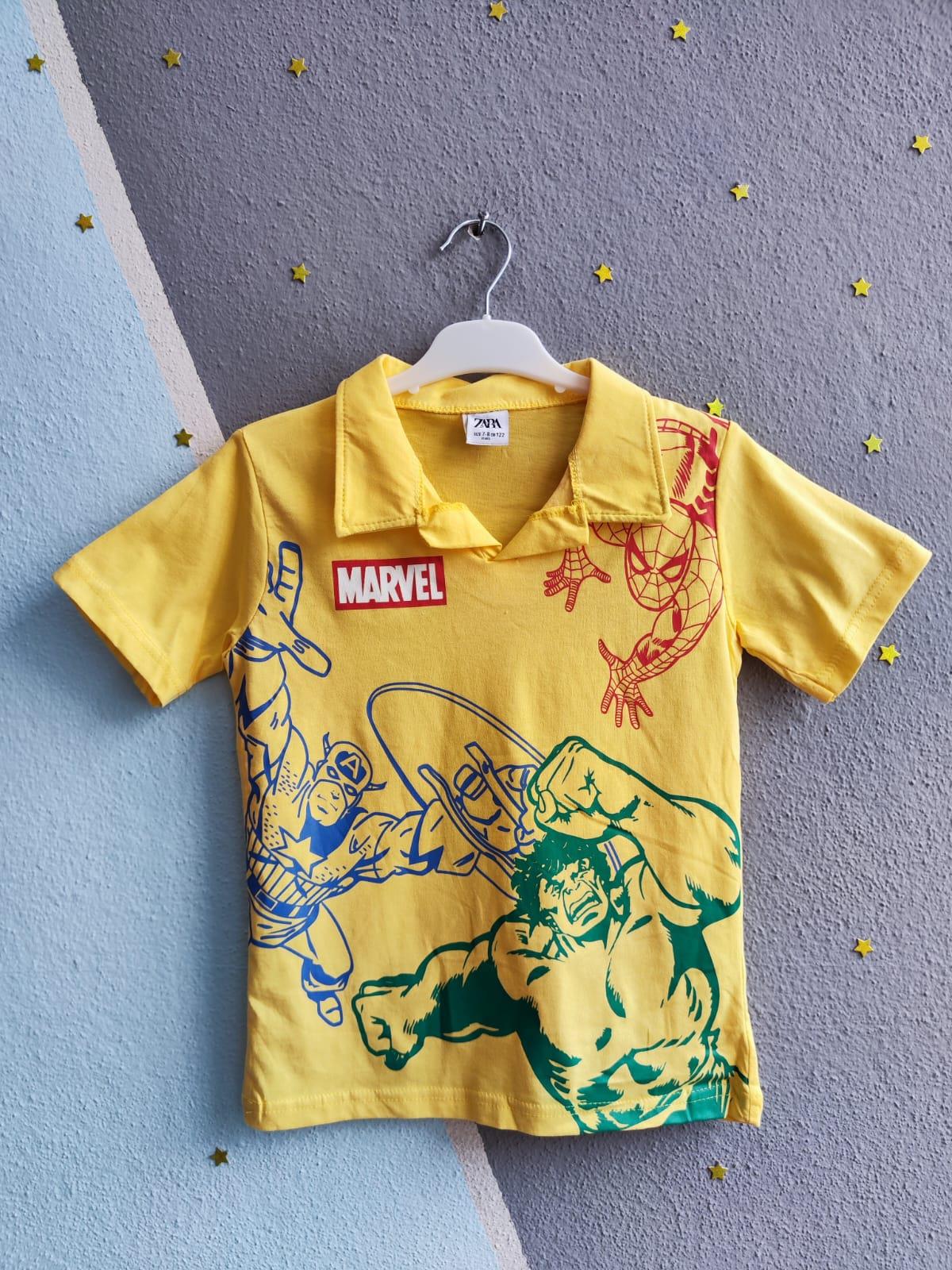 Marvel Baskılı Marka Erkek Takım - Sarı