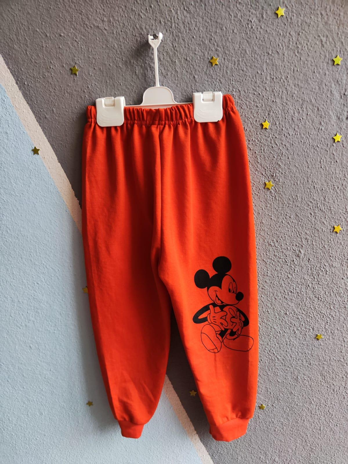 Mickey Baskılı Üçlü Erkek Takım -Turuncu