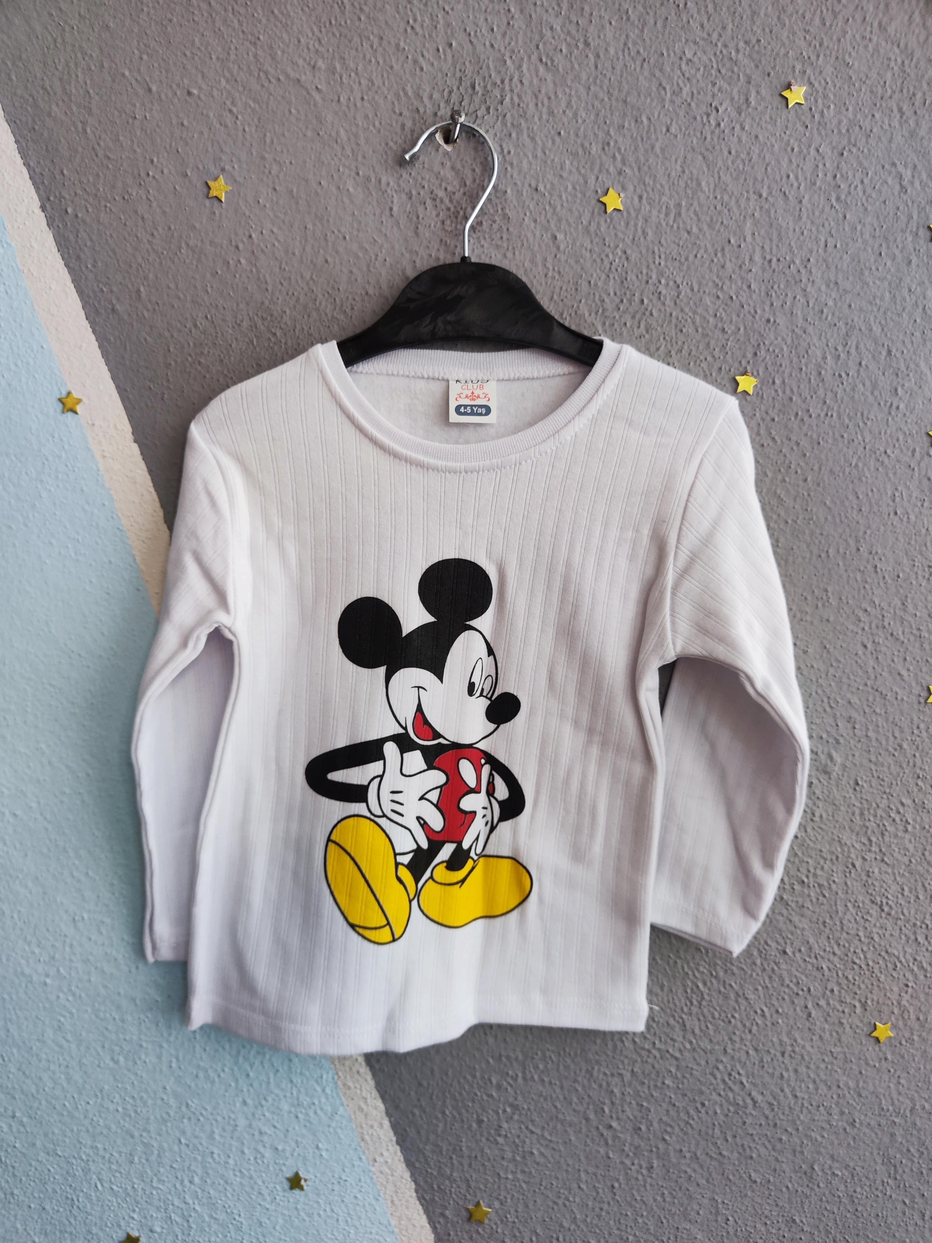 Mickey Baskılı Üçlü Erkek Takım -Yeşil