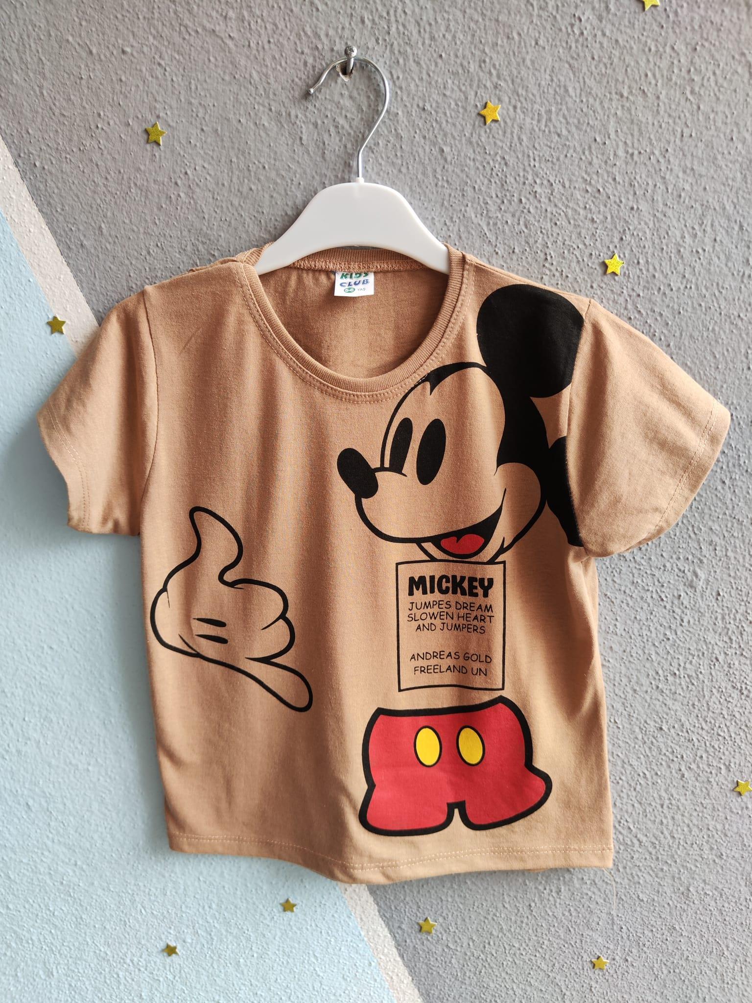 Mickey Baskılı Yazlık Erkek Takım- Turuncu