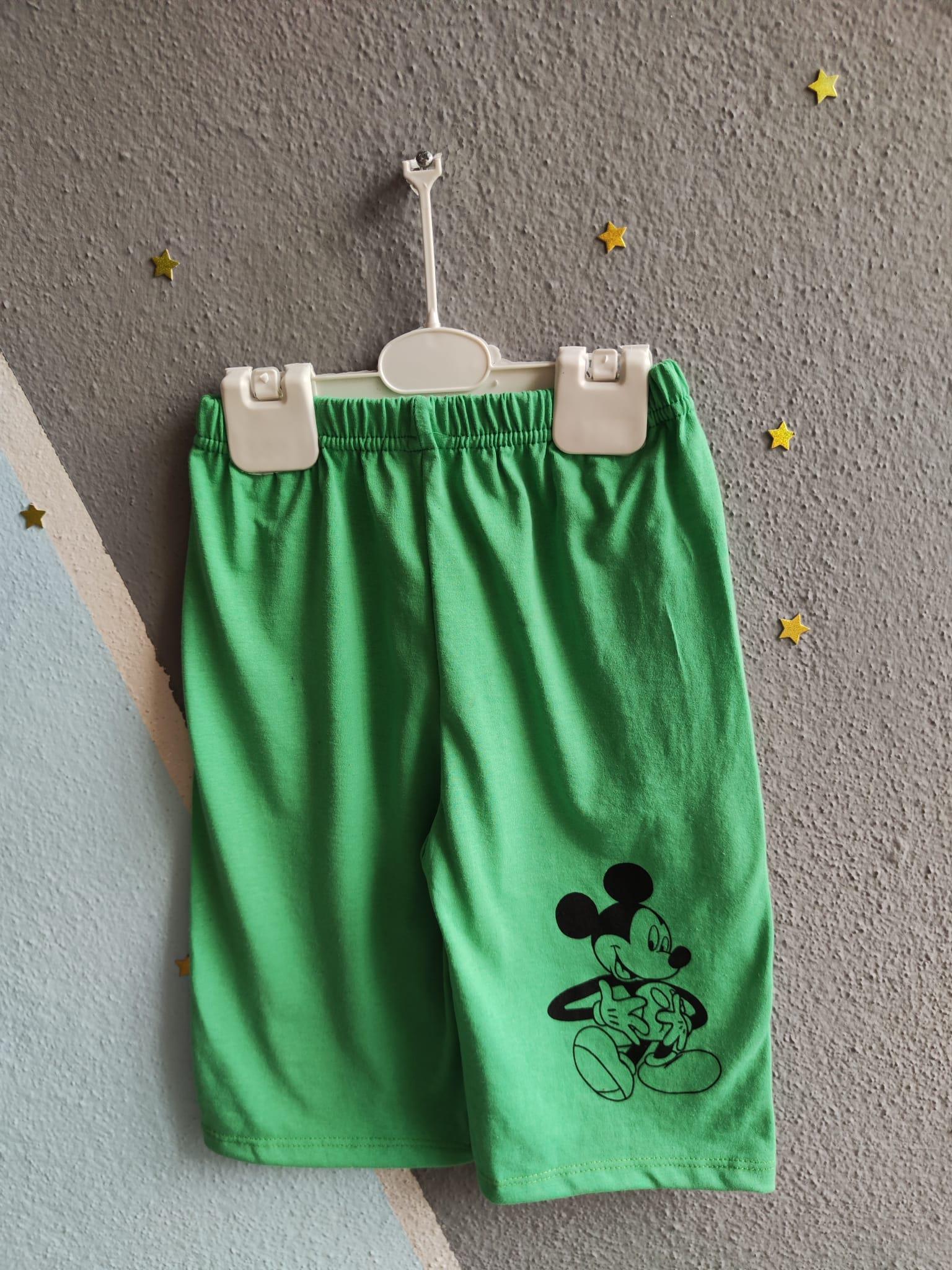 Mickey Baskılı Yazlık Erkek Takım- Yeşil