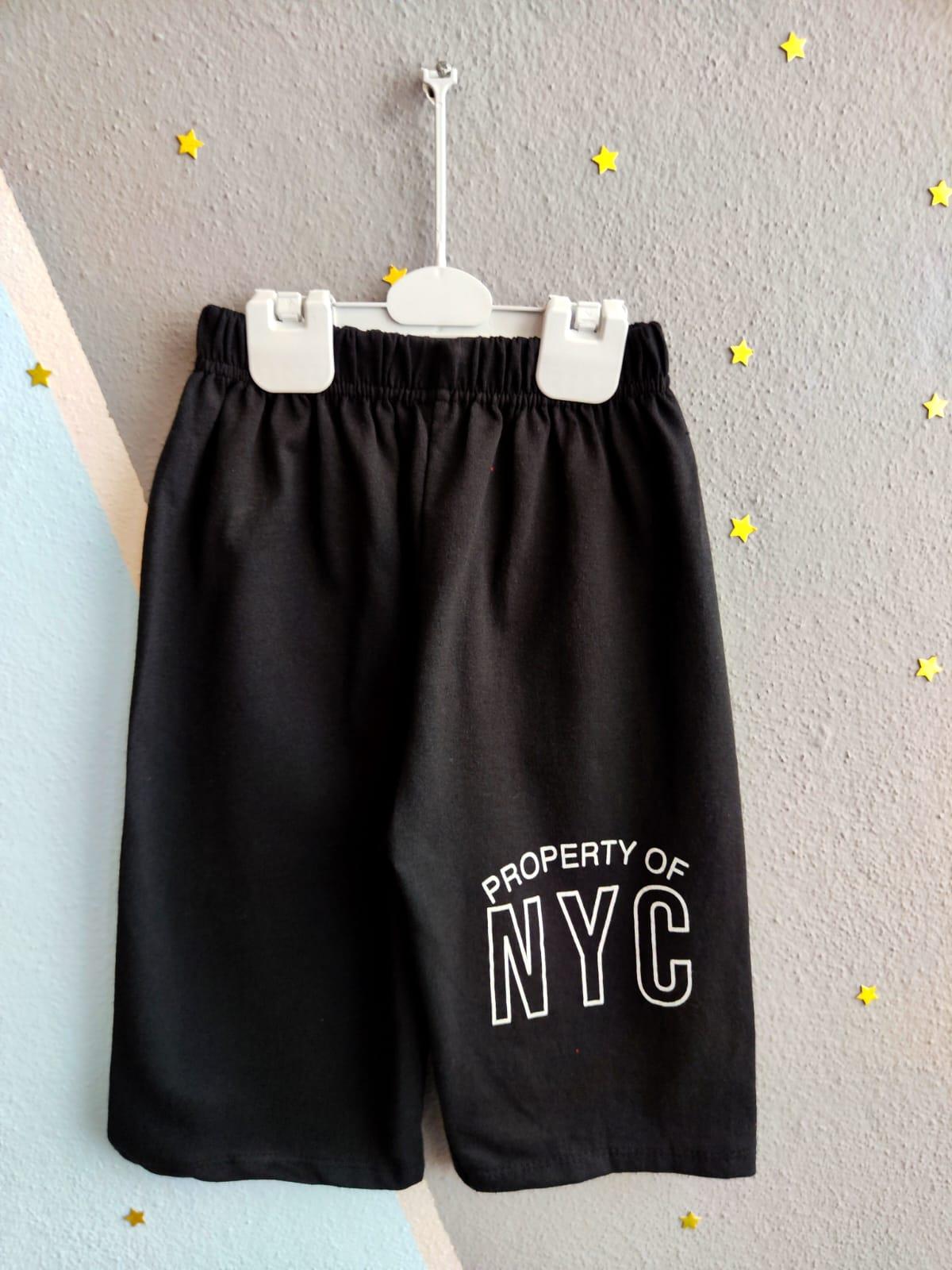 Nyc Baskılı Kısa Kollu Erkek Takım - Bordo