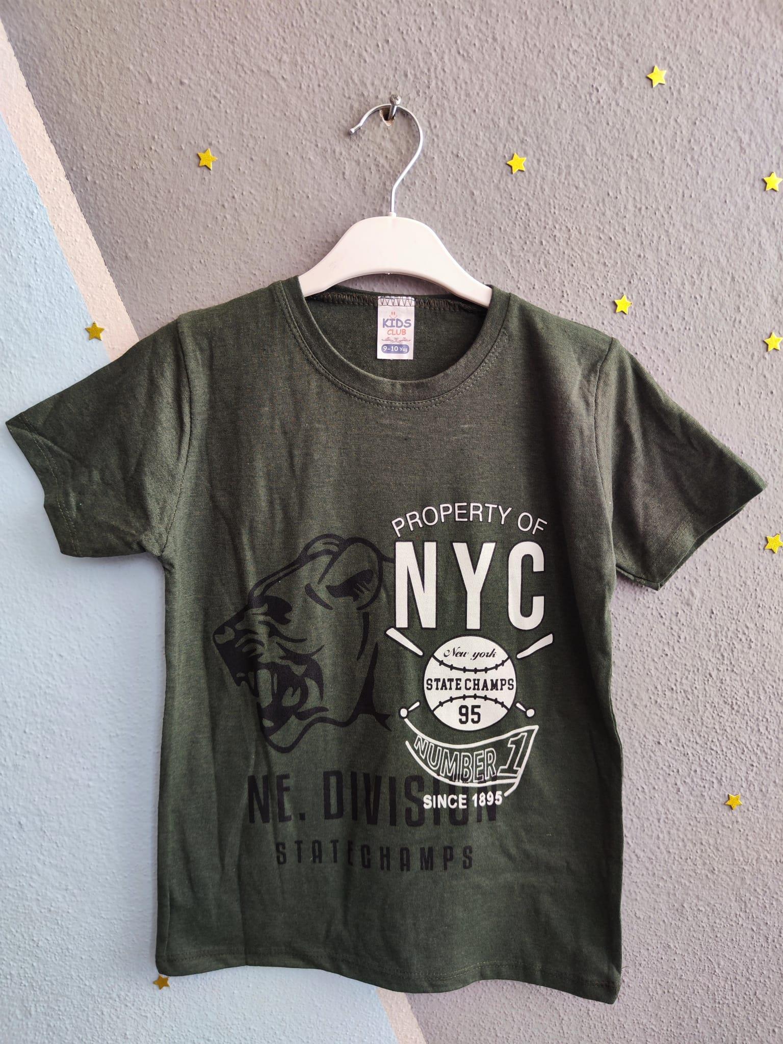 Nyc Baskılı Kısa Kollu Erkek Takım - Haki
