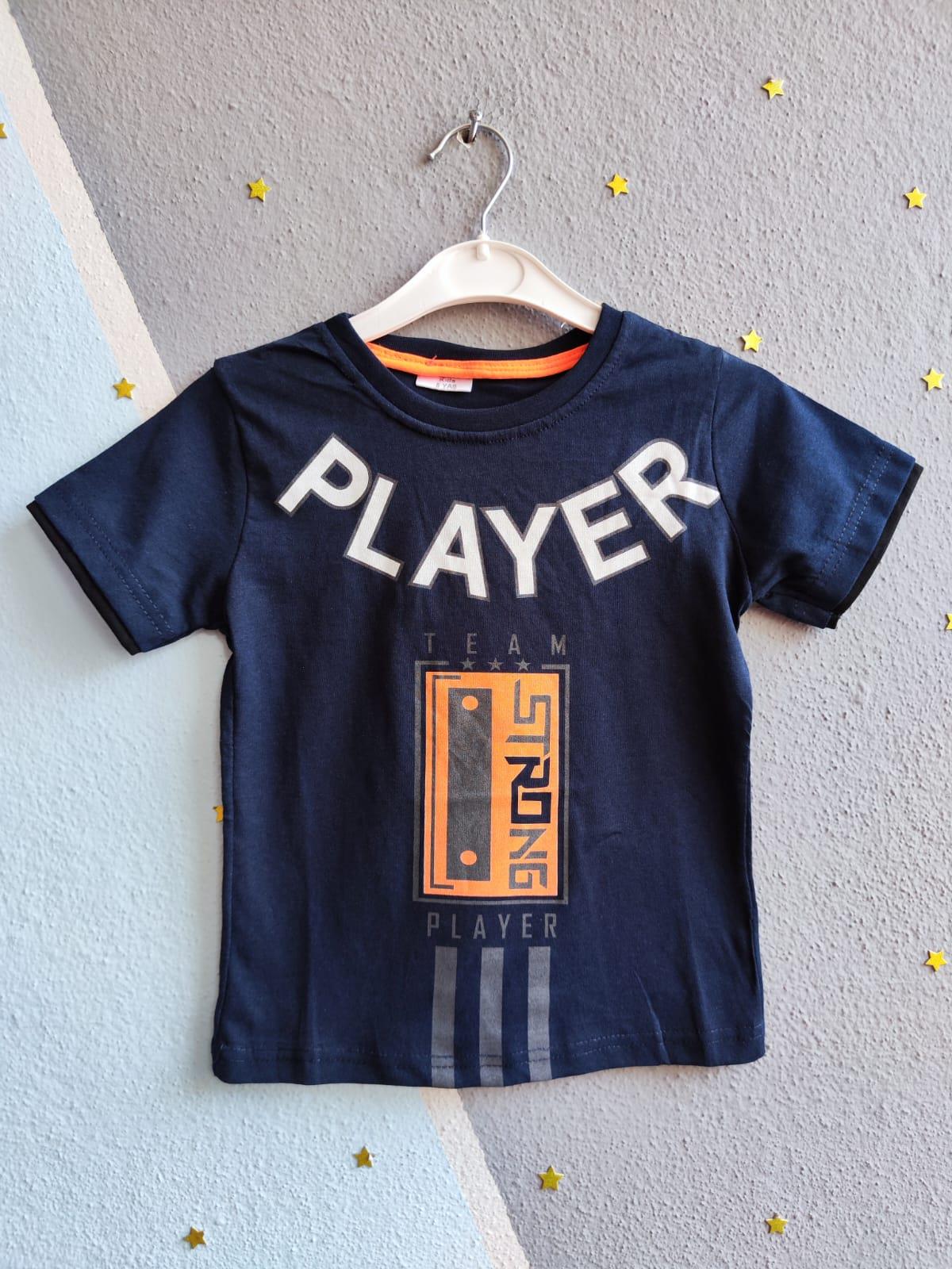 Player Baskılı Erkek T-Shirt - Lacivert
