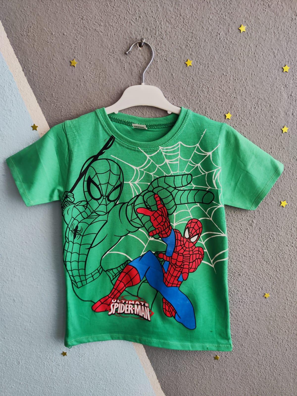 Spiderman Kısa Kollu Erkek Takım - Açık Yeşil