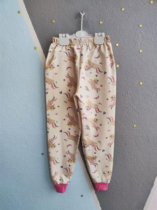 1210 - Unicorn Desenli Kız Takım - Krem