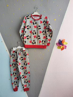 1279 - Minnie Baskılı Kız Çocuk Takımı - Füme