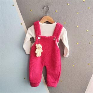 1332 -  Ayıcıklı Bebek Tulum - Fuşya