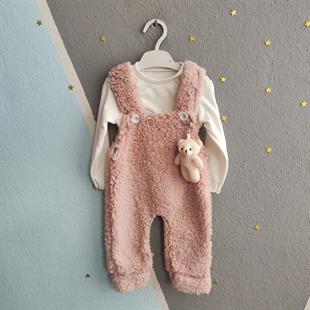 1332 -  Ayıcıklı Bebek Tulum - Gül Kurusu