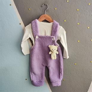 1332 -  Ayıcıklı Bebek Tulum - Lila