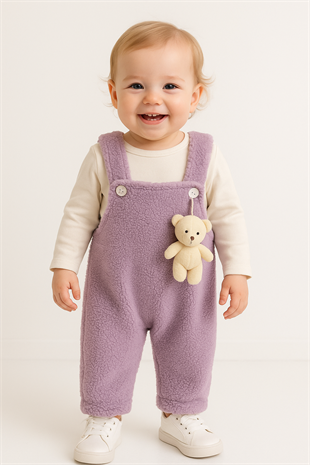 1332 -  Ayıcıklı Bebek Tulum - Lila