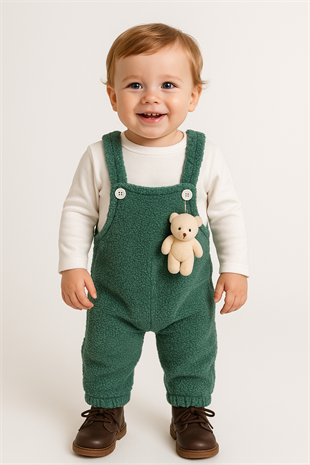 1332 -  Ayıcıklı Bebek Tulum - Mint Yeşili