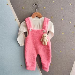 1332 -  Ayıcıklı Bebek Tulum - Neon Pembe