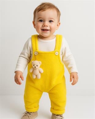 1332 -  Ayıcıklı Bebek Tulum - Sarı