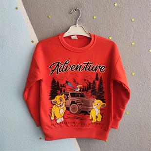 1391 - Adventure Baskılı Erkek Çocuk Takım - turuncu