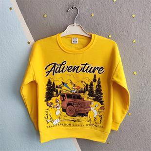 1391 - Adventure Baskılı Erkek Çocuk Takım - sarı