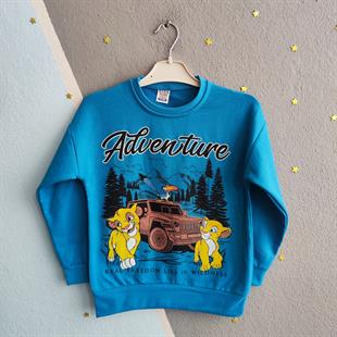 1391 - Adventure Baskılı Erkek Çocuk Takım - Mavi