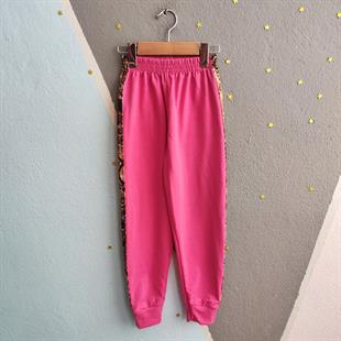 1393 -leopar desen minnie baskılı kız çocuk takımı - pembe 