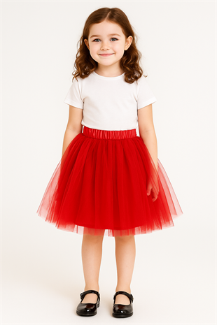 1417 - Tütü Etek - Kırmızı