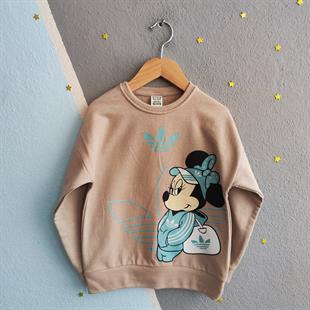 1421 - Karakter baskılı arkası desenli kız çocuk takımı - Yeşil