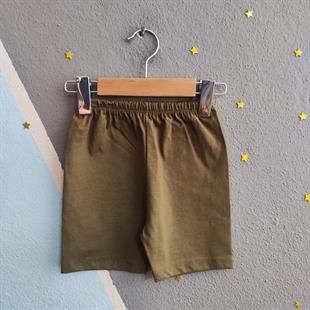 1436 - Araba Baskılı Yazlık Erkek Çocuk Takım -  haki