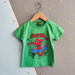 1441 - Ultimate Örümcek Adam Baskılı Yazlık Erkek Takım- Yeşil