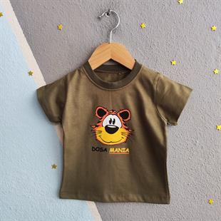 1448 - Kaplan Baskılı Yazlık Erkek Çocuk Takım - Haki