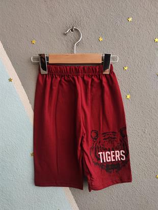 1462 - Tigers Baskılı Yazlık Erkek Takım - Bordo