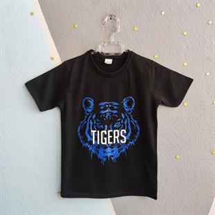 1462 - Tigers Baskılı Yazlık Erkek Takım - Saks