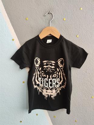 1462 - Tigers Baskılı Yazlık Erkek Takım - Bej
