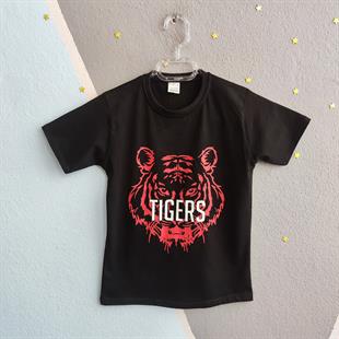1462 - Tigers Baskılı Yazlık Erkek Takım - Kırmızı