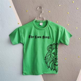 1464 - The Lion King Yazılı Yazlık Erkek Takım - Yeşil