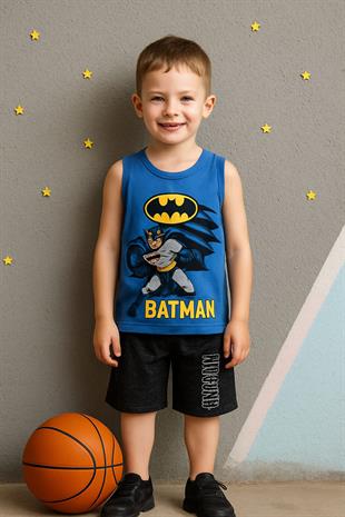1466 - Batman Baskılı Sıfır Kollu Erkek Takım- Saks