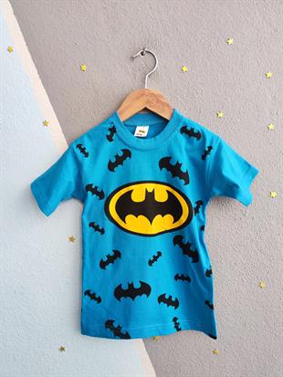 1500 - Karakter Baskılı Erkek T-shirt - Mavi