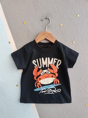 1526 - Summer Baskılı Erkek Çocuk Takım - Lacivert