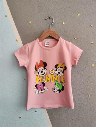 1530- Karakter Baskılı Taytlı Kız Takım - Toz Pembe